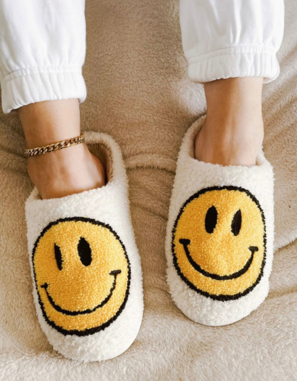Smiley face slippers