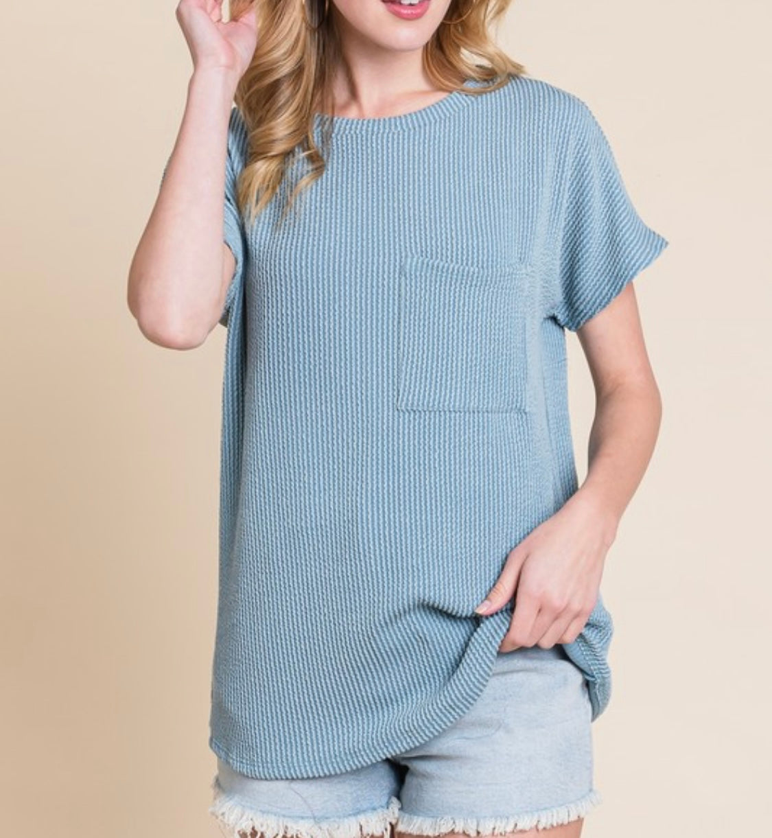 Ribbed pocket top