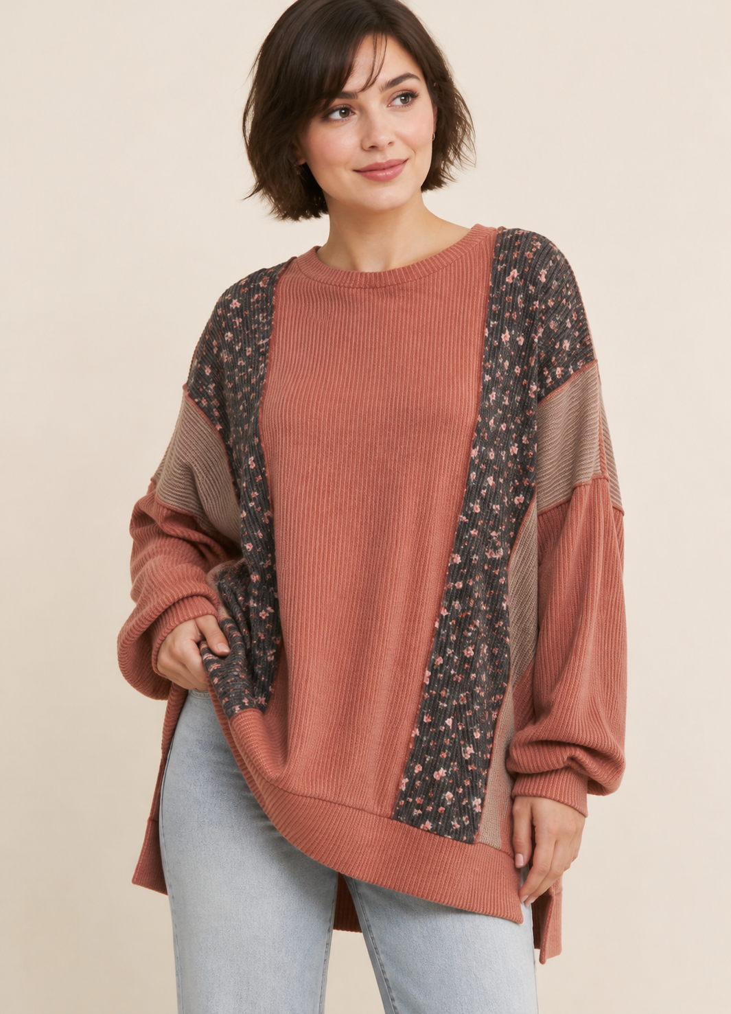 Floral Urban Rib Top