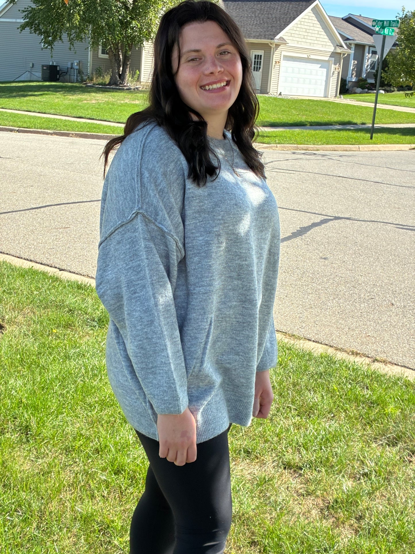 Cozy Gray Cloud Sweater