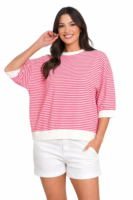 Pink Pop Stripe Top