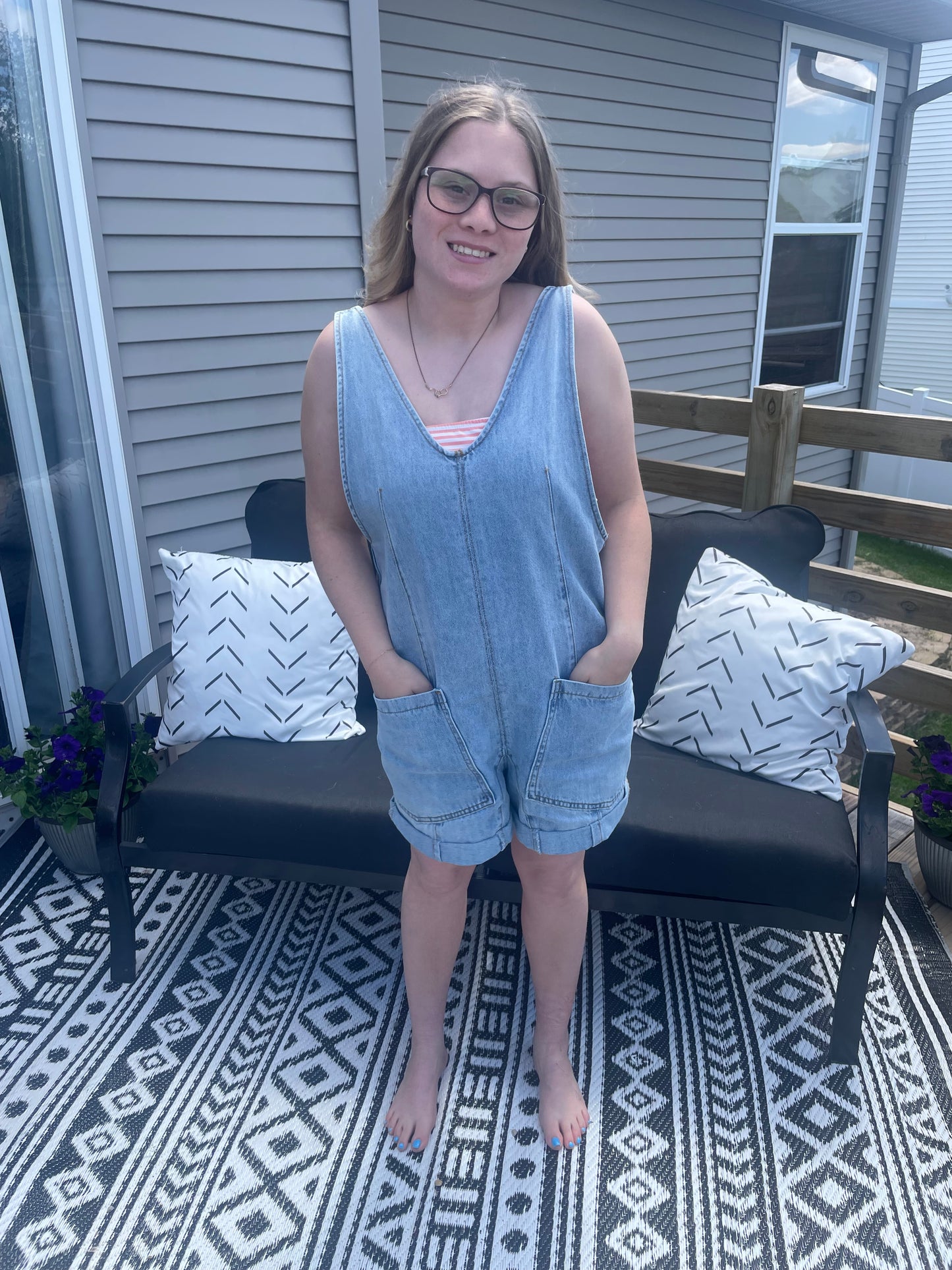 Denim Romper