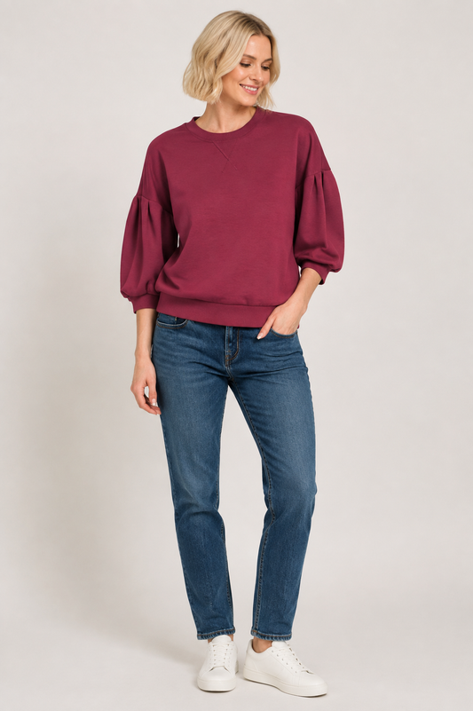 Cabernet comfy pullover top