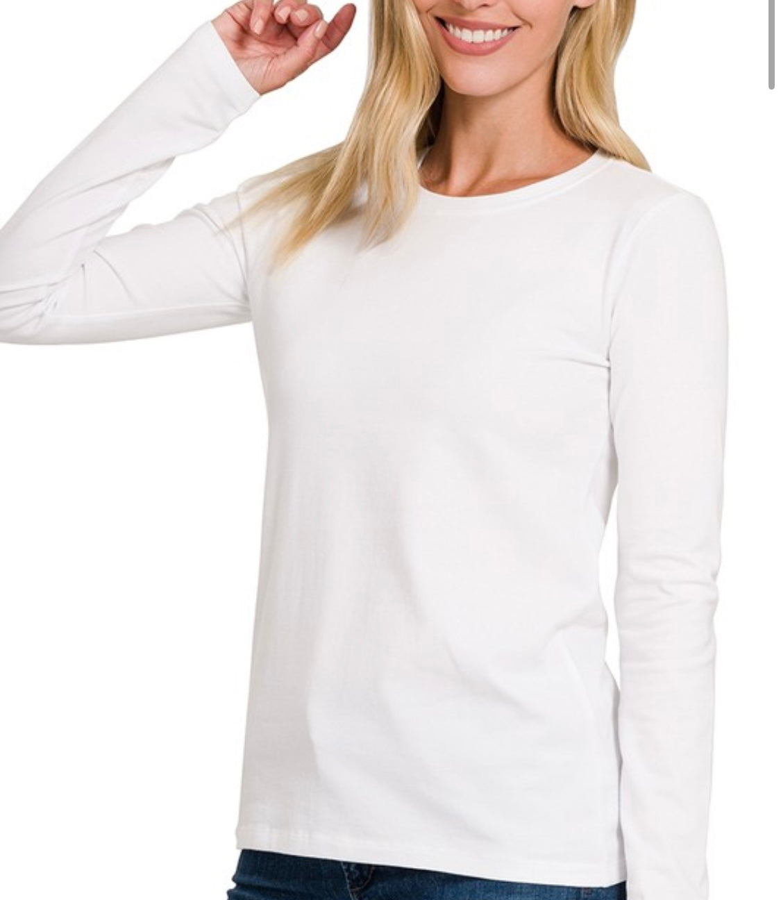 Back to the basics white long sleeve