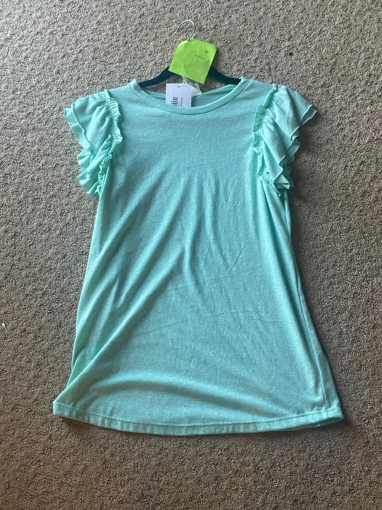 Mint Ruffle Top