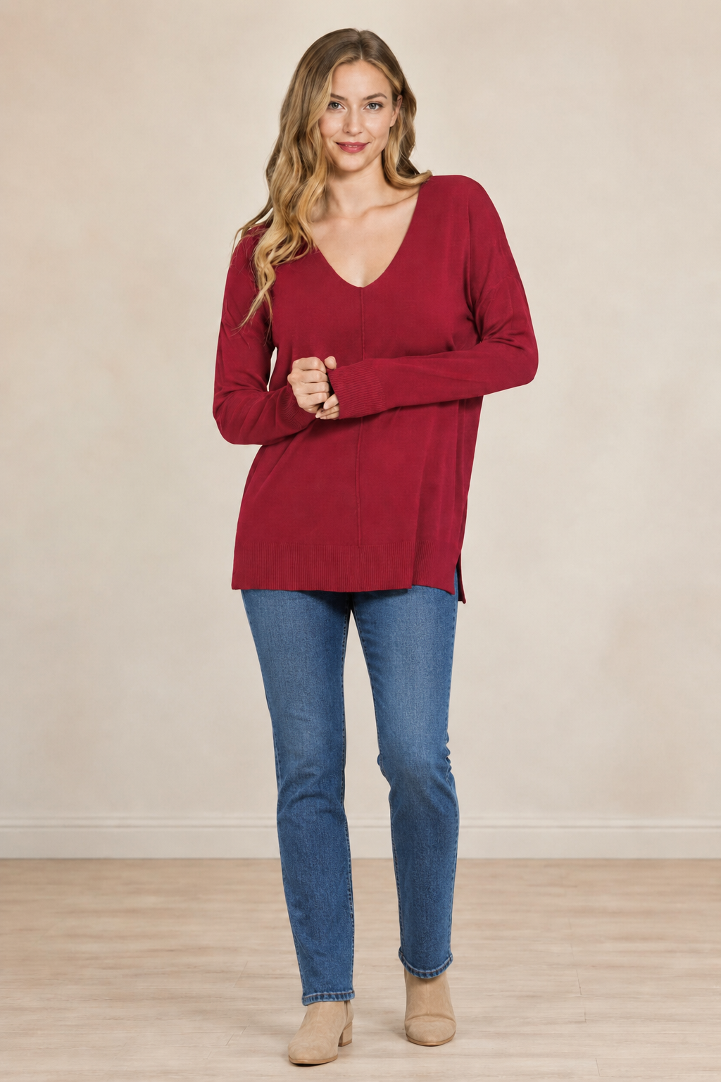 Merlot Moments V-neck Sweater