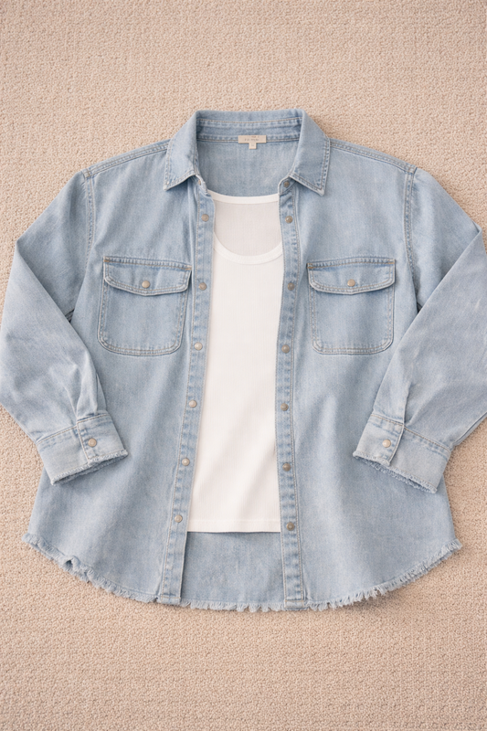 Denim shacket