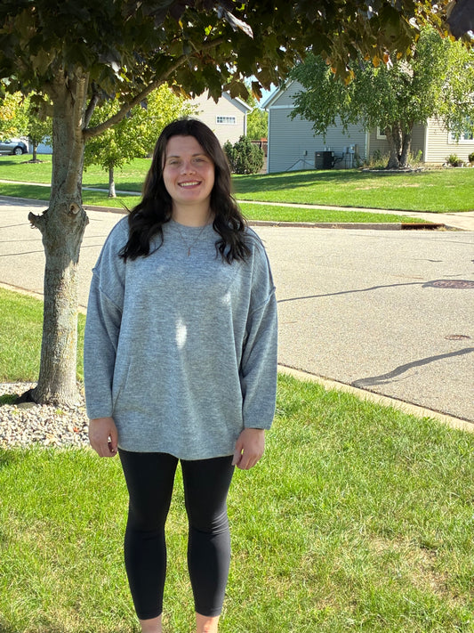 Cozy Gray Cloud Sweater